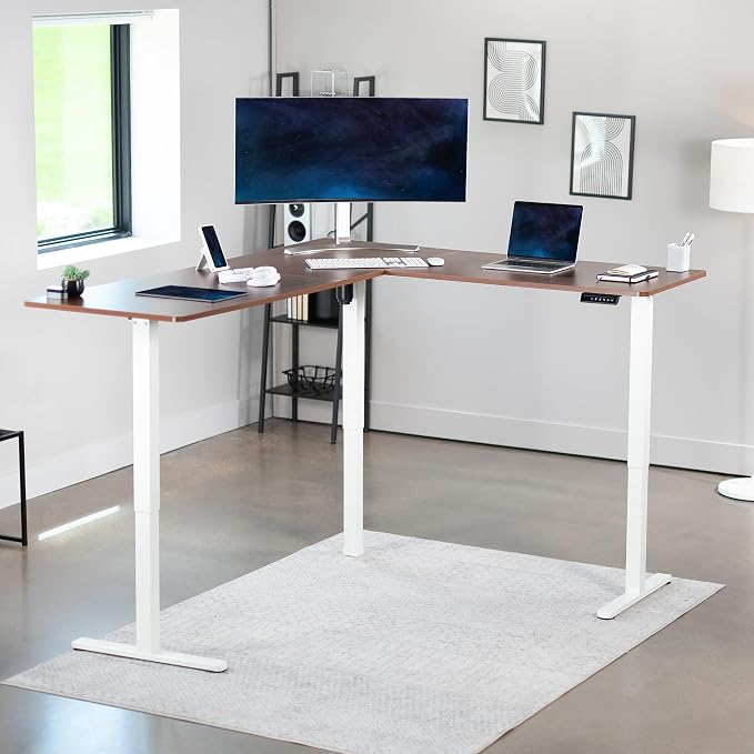 VIVO Electric Corner 75 x 63 inch L-Shaped Standing Desk, Memory Height - Image 2