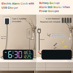 Peakeep Digital Alarm Clock for Bedrooms, Date Day of Week Large Display - Image 5