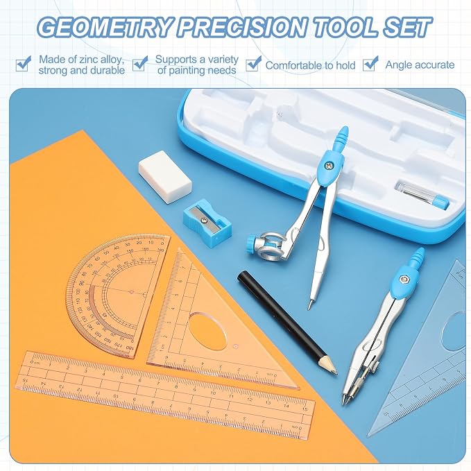 PATIKIL Geometry Precision Tool Set, Sky Blue - Image 3