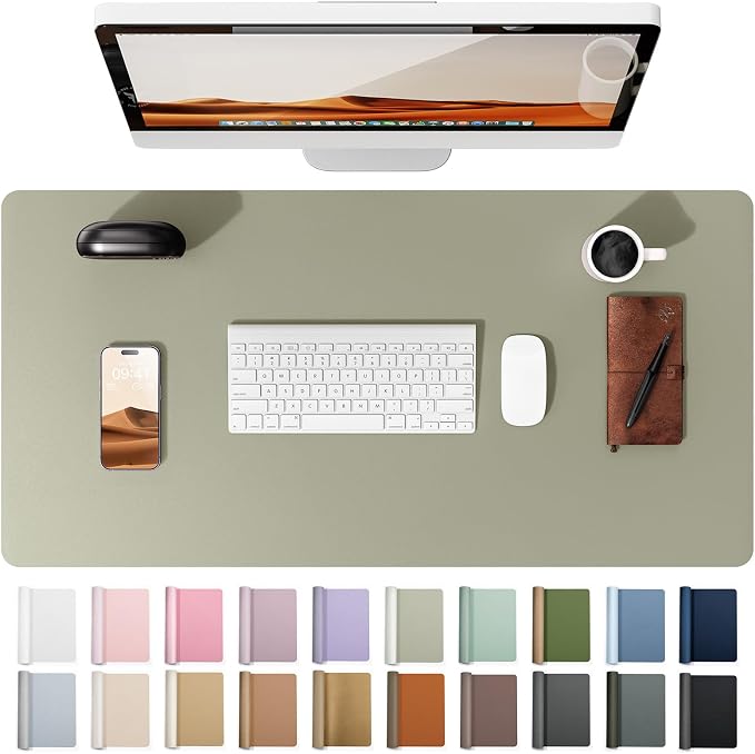 YSAGi Leather Desk Pad Protector, Office Desk Mat, Large Mouse Pad, Non-Slip PU by YSAGi