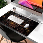Black Vintage Gothic Desk Mat Black Dark Academia Desk Pad Medieval Bookshelf - Image 7