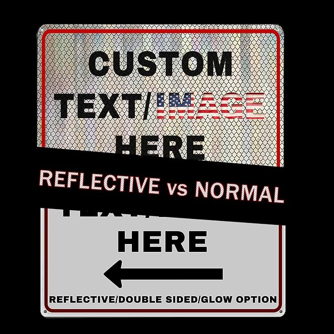 Custom Sign Large, Left or Right Arrow, Glow in the Dark/Reflective Option - Image 3