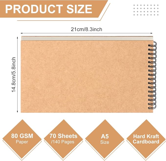 Engrowtic Dot Grid Notebook Top Spiral Notebook A5 Size Bullet Dotted Paper - Image 2