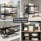 jkxoo 2Pack 16.5-27’’L Expandable Kitchen Shelf Organizer, Stackable Shelves - Image 6