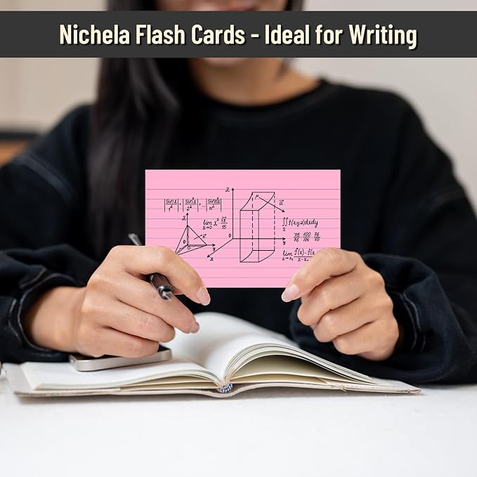 300 Count Index Cards 3 x 5 Inch Ruled Pink Index Cards, Flash Cards College - Image 5
