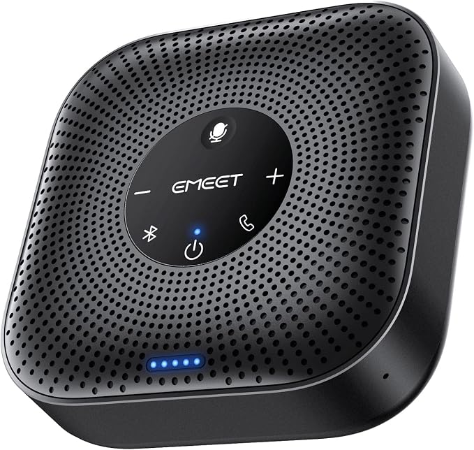 EMEET Conference Speakerphone M0 Plus, 4 AI Mics 360° Voice Pickup, Noise by EMEET