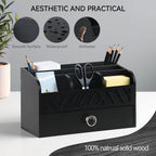 Desk Organizer with Drawer Mail Organizer Countertop Wood Desk Drawer Tabletop - Image 2