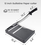 Paper Cutter, Paper Trimmer12" Cutting Length Heavy Duty Guillotine Paper Slicer - Image 4