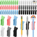 VZZNN 60 Pack Adhesive Pen Holder Clips, Colorful Silicone Pencil Holders by VZZNN