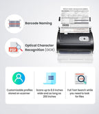 Plustek PS188 High Speed Double-Sided Color Document Scanner, - Image 3