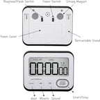 Digital Kitchen Timer Magnetic Loud Alarm, Large LCD Screen Silent/Beeping - Image 4