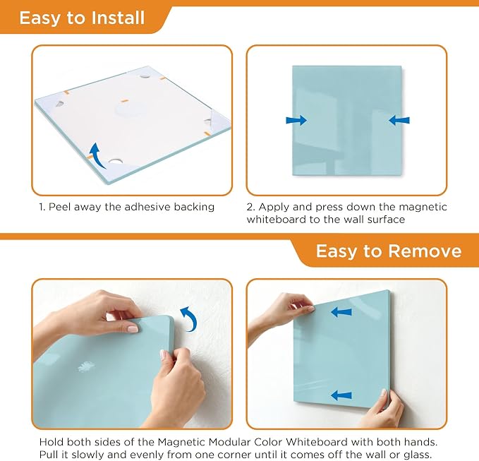 Comix Magnetic Dry Erase Board, 6 Pack, 11.8 x 11.8 Inches, Modular Whiteboard - Image 4