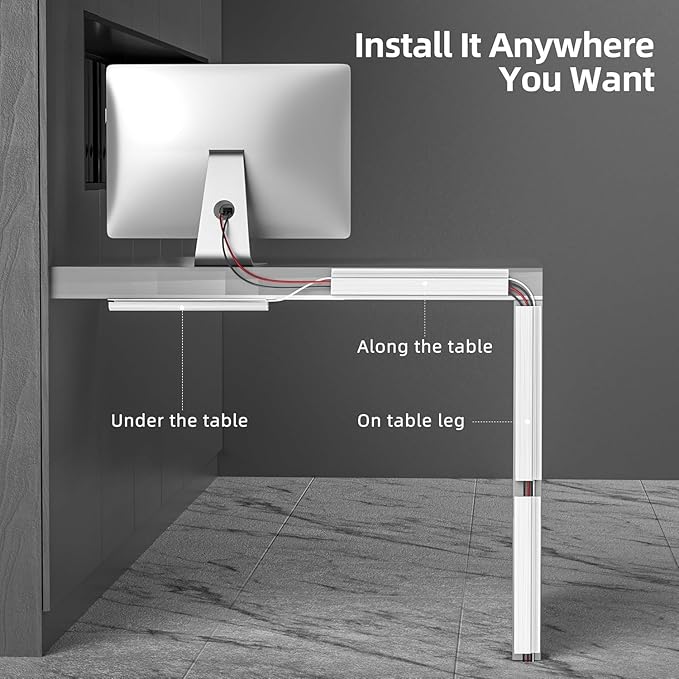 YECAYE 157in Cable Management, Cord Organizer, Easy Install Self-Adhesive Cable - Image 3