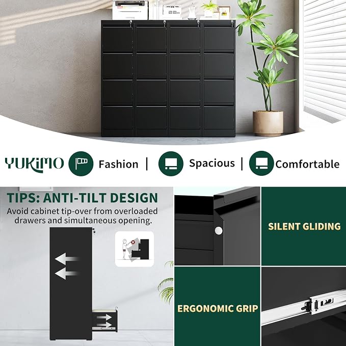 Yukimo 4 Drawer File Cabinet - Image 6