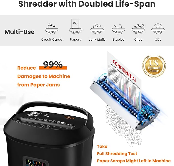 VidaTeco Paper Shredder 14-Sheet Cross-Cut Shredder - Image 2