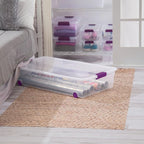 Sterilite 4-Pack 60 Quart ClearView Latch Box, Wheeled Underbed Organizer Bins - Image 6