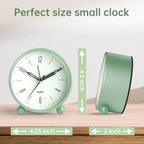 Analog Alarm Clock, 4 inch Super Silent Non Ticking Small Clock - Image 7