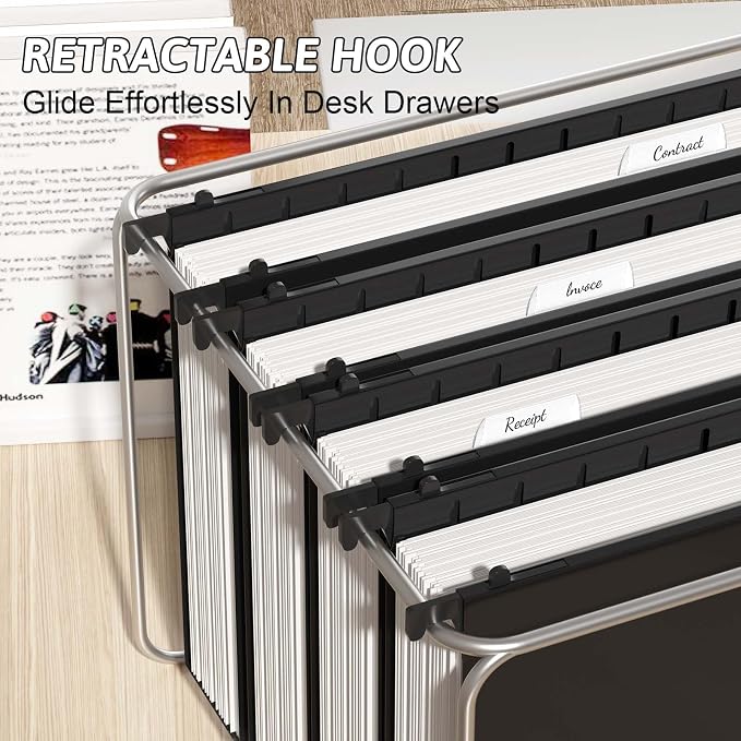 Nordun Extra Capacity Plastic Hanging File Folder Letter Size, 12 Pack - Image 6