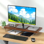 SSWOOD Monitor Stand Riser, Wood & Acrylic Computer Monitor Stand Desk Desktop - Image 2