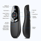 Wireless Presenter USB C Presentation Clicker Remote w Laser Pointer, Long - Image 8