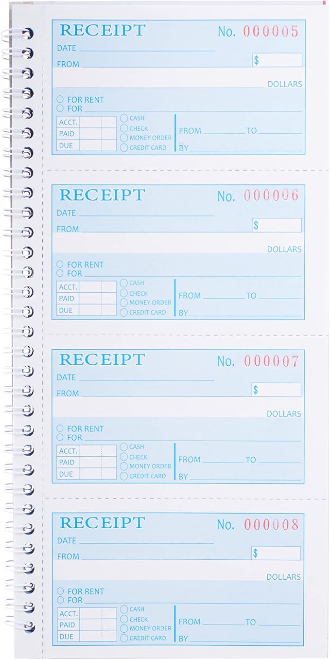 Receipt Book with Carbon Copies, Money and Rent Receipt Book, 2-Part Carbonless - Image 6