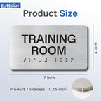 KITCHEN Signs with Raised Text & Grade 2 Braille, Brushed Aluminum/Silver - Image 2