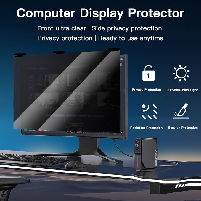 2 Pack Magnetic Hanging Computer Privacy Screen 21.5 Inch - Image 6