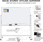 Max-officoo Mobile Whiteboard 72"x40" Magnetic Dry Erase White Boards on Wheels - Image 4