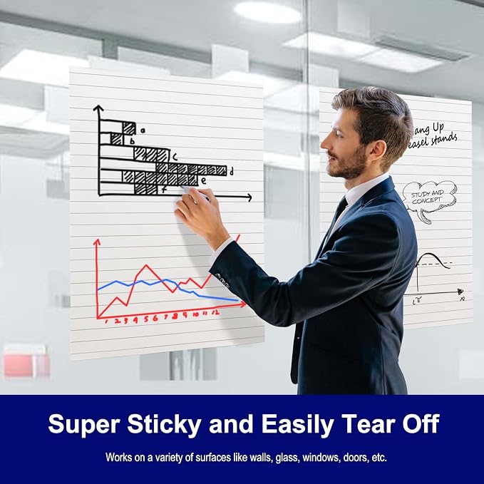 Comix Lined Sticky Easel Pad, 25 x 30 Inches Flip Chart Paper - Image 5