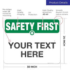 Custom Safety First Sign, OSHA Sign, 24x30 Inches, Rust Free .063 Aluminum - Image 3