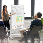 maxtek Rolling White Board, 44x28 Inches Magnetic Cork Board Combo, Portable - Image 2