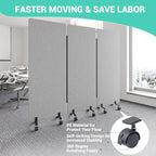 Soundproof Room Divider W/Wheels, 66in Office Dividers - Image 5