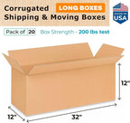 Long Shipping & Moving Boxes 32"L x 12"W x 12"H - Image 2