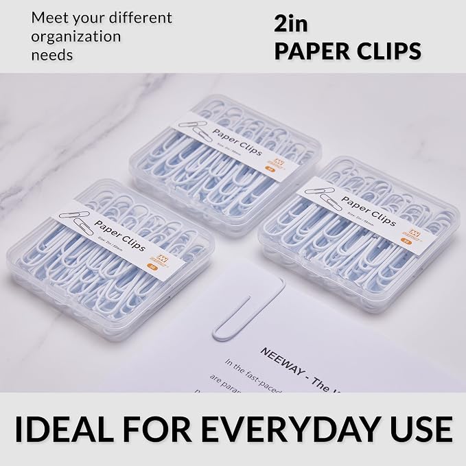 NEEWAY Colorful Large Paper Clips, 2 Inch Jumbo Paper Clips, 3 Pack of 50 - Image 6