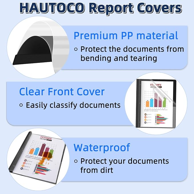 HAUTOCO 5 Pack Plastic Report Covers - Image 5
