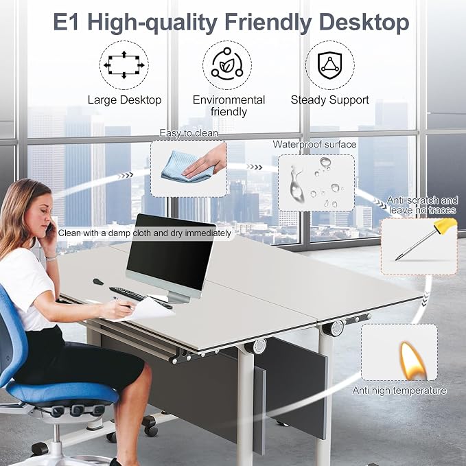 czxhaery Conference Table, Folding Conference Table, Folding Office Conference - Image 3