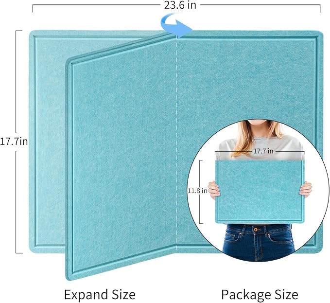 Bulletin Board, 24 x 18 inches Felt Board Decorative Pin Board, Cork Board - Image 2