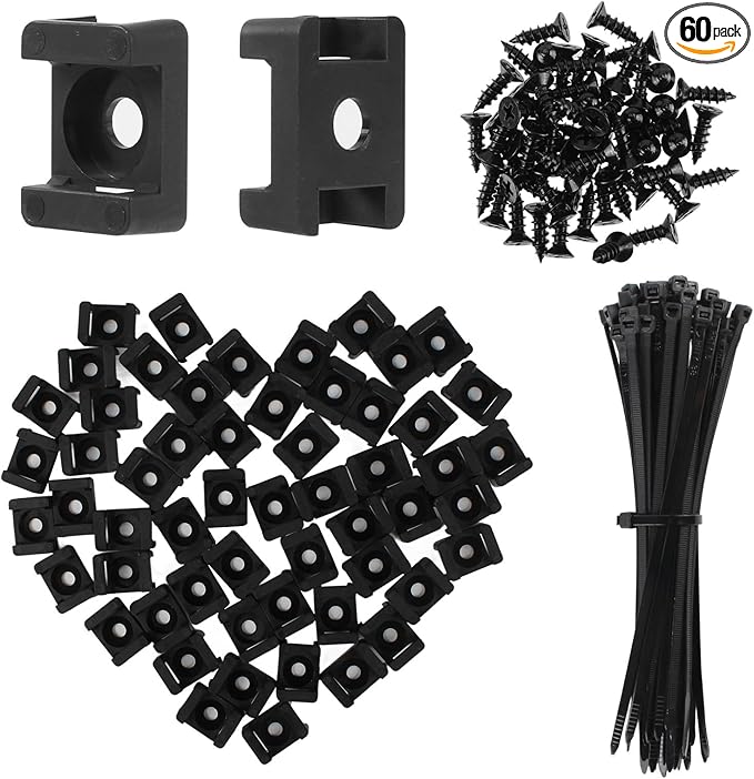 SLEYUIM Premium Cable Zip Tie Mounts Kit by Unknown