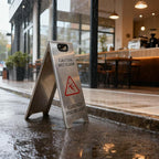 Kerty 4 Pack Stainless Steel Wet Floor Sign, 24 Inch Caution Wet Floor Sign - Image 5