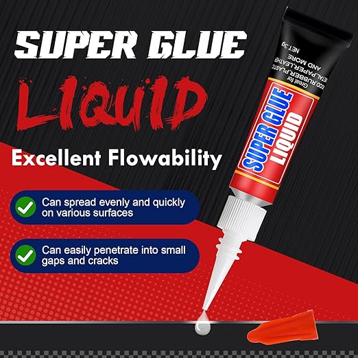 WOUSEDO 24 X 3g Super Glue Liquid, Fast Drying Cyanoacrylate Glue - Image 6