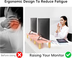 AFOOYO Dual Monitor Riser, Cookie-Shaped Adjustable Length & Swivel Angle - Image 6