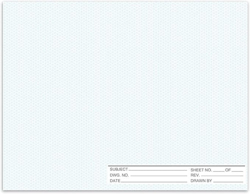 1 Pack 50 Sheets 22" x 17" Isometric Graph Paper Pad Landscape by gisgfim