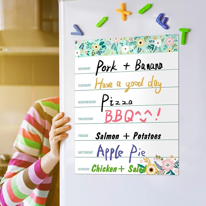 Outus 2 Pieces Magnetic Weekly Dry Erase Boards Erasable Weekly Calendars - Image 2