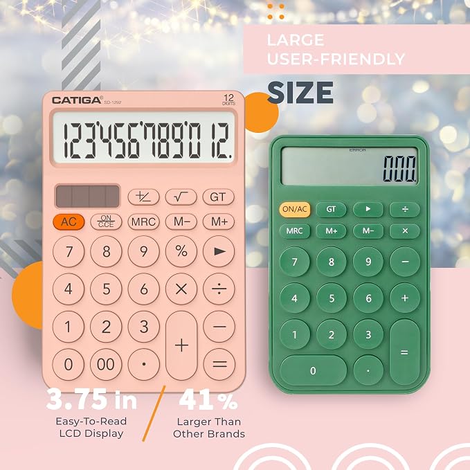 CATIGA 12 Digit Desktop Calculator Basic Desk Calculator - Image 2