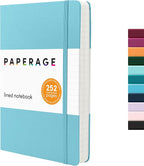 PAPERAGE Lined Journal Notebook, 252 Pages, Medium 5.6 in x 8 in by PAPERAGE