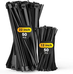 Zip Ties Heavy Duty, 22+12 Inch 100 Pack Long Cable Ties，300 LBS Tensile by SUPOLOGY