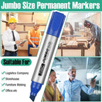 Fuutreo 16 Pcs Jumbo Size Permanent Markers Bulk Large Chisel Tip Permanent - Image 6