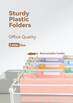 SortRax Plastic High Capacity Hanging File Folders, Pastel Colors, Heavy Duty - Image 3