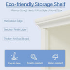 blini 3-Shelf Bookcase White Wooden Bookshelves 33in Wide Floor Standing - Image 4