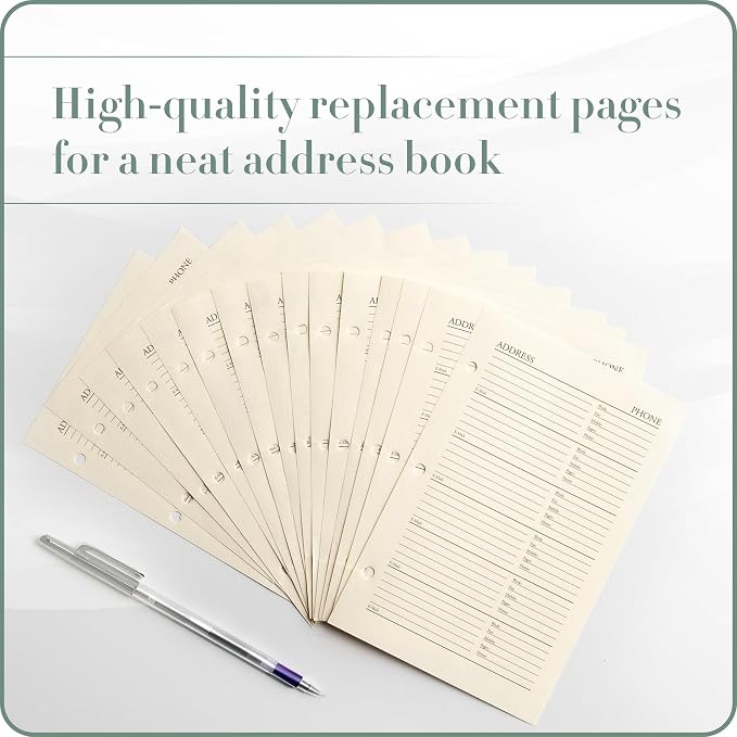 Gallery Leather Address Book Refill Replacement Pages - Image 5